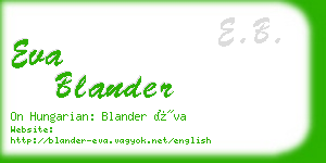 eva blander business card